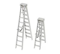 Giwnhvx 2PCS 1/10 Scale Accessories Mini Folding Ladder for 1:10 RC Crawler Car TRX4 Axial SCX10, 150mm & 100mm