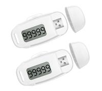 Giwnhvx 2Pcs 3D Pedometer Step Counter for Walking USB Rechargeable Step Tracker with Removable Clip and Lanyard Easy Install