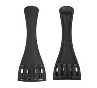 Giwnhvx 2Pcs Black Tailpiece Carbon Fiber Tailpiece with 4-Tuners and Tailgut for 4/4 Violin