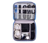 Giwnhvx 2PCS Cable Storage Bag Waterproof Digital Electronic Organizer Portable USB Data Line Storage,B