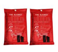 Giwnhvx 2PCS Emergency Fire Blanket, Fire Blanket, Fire Suppression Blanket for Kitchen, Grill, Fireplace (59Inch X 59Inch) High Guality