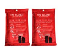 Giwnhvx 2PCS Emergency Fire Blanket, Fire Blanket, Fire Suppression Blanket for Kitchen, Grill, Fireplace (47Inch X 47Inch) Easy to Use