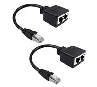 Giwnhvx 2Pcs RJ45 Cable 1 in 2 Ethernet Lan Network Adapter Cable RJ45 1 Male to 2 Female Category 7 Network Cable Easy to Use