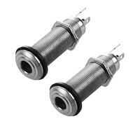 Giwnhvx 2X 1/4 Inch Chrome Cylinder Flush Mount Jack for Electric Guitar Bass