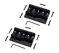 Giwnhvx 2X 4 String Hardtail Bass Guitar Bridge for Precision PB Style Bass, Black