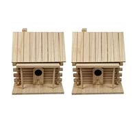 Giwnhvx 2X Bird House Wall-Mounted Wooden Nest Dox Nest House Bird House Bird Box Wooden Box Cage Decoration Garden Ornament