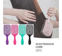 Giwnhvx 2X Black+Rose Red Hairbrush Hair Scalp Massage Comb Wet Dry Curly Detangle Hair Brush Salon Hairdressing Styling Tools Easy to Use 23.5X8.5X2.6cm