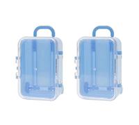 Giwnhvx 2X Blue Mini Roller Travel Suitcase Candy Box Personality Wedding Candy Box Luggage Trolley Case Storage Box