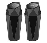 Giwnhvx 2X Car Trash Can with Lid Portable Vehicle Auto Car Garbage Can Mini Garbage Bin for Car, Home, Office Black