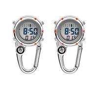 Giwnhvx 2X Clip on Carabiner Digital Watch Luminous Sports Watches Carabiner Watch for Hikers Mountaineering Outdoor Orange