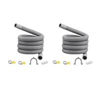 Giwnhvx 2X Drain Hose Extension Set Universal Washing Machine Hose 2M,Include Bracket Hose Connector and Hose Clamps Drain Hoses