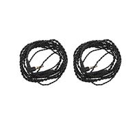 Giwnhvx 2X Earphone Audio Cable Repair 3.5mm TRS Jack DIY Elbow Headphone 4 Copper Core Wire with Mic Volume Control(Black)