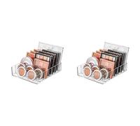 Giwnhvx 2X Eyeshadow Palette Organizer- 7 Section Divided Makeup Acrylic Palette Organizer Holder for Vanity Cosmetics Makeup