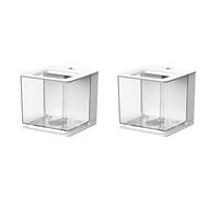 Giwnhvx 2X Fish Tank Aquarium Fish Tank Easy to Change the Water Acrylic Plastic Self-Cleaning Small Fish Tank(White)
