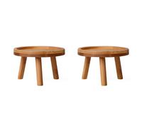 Giwnhvx 2X Flower Pot Tray Solid Wood Flower Shelf Indoor Desktop Living Room Potted Pothos Floor-Standing Vase Base