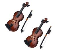 Giwnhvx 2X Gifts Violin Music Instrument Miniature Replica with Case, 8X3cm
