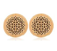 Giwnhvx 2X Guitar Wooden Soundhole Sound Hole Cover Block Feedback Buffer Wood for EQ Acoustic Folk Guitars,Style 1