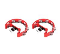 Giwnhvx 2X Half Moon Music Hand Bell Percussion Instrument Accompaniment Hand Rattle Percussion Instrument Parts Tambourine, Red