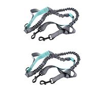 Giwnhvx 2X Hands Waist Dog Leash with Dual Bungees, Free Control for Up to 150 Lbs Dogs, Dual-Handle Bungee Leash