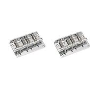 Giwnhvx 2X Hard Tail Fixed Bass Guitar Bridge Compatible with 4 String or Precision Bass Style Top Load Chrome