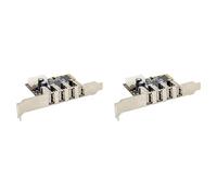Giwnhvx 2X PCI-E to 4 Ports USB 2.0 Converter Card PCIE USB2.0 Adapter Card MCS9990 Chipset Allows Hot-Swapping USB Riser Card