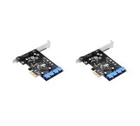 Giwnhvx 2X PCI Express USB 3.0 19 Pin Expansion Card PCIE 1X to 2 Ports USB 3 19 Pin Adapter Internal USB3 20Pin Hub Header