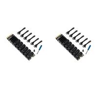Giwnhvx 2X PCIE to 6Gpbsx6-Port Expansion Card+ Cable M.2 MKEY PCI-E Riser Card M.2 NVME to SATA3.0 ASM1166 Support PM