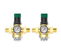 Giwnhvx 2X Pressure Regulator Water 3/4 Inch, Water Pressure Regulator with Water Pressure Gauge and Mesh Filter
