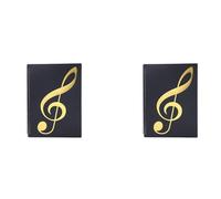 Giwnhvx 2X Sheet Music Folder, 60 Pages, Sheet Music/Holder,Fits Letter Size A4, Writable & Detachable Choir Folder (Black)