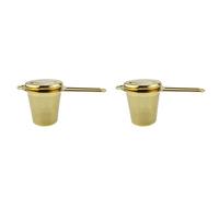 Giwnhvx 2X Tea Leaf Tea Strainer Golden Tea Strainer Tea Set