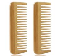 Giwnhvx 2X Thick Solid Wood Comb Wide Tooth Comb Portable Styling Massage Anti-Static Hair Comb Handleless Hairdressing Comb