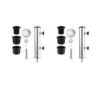 Giwnhvx 2X Umbrella Pole Mount Stand Tube Set, Parasol Base Holder Insert Pipe Sleeve, for Outside Garden Backyard Balcony
