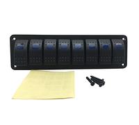 Giwnhvx 2X Waterproof 8 Gang 2LED Light Rocker Switch Panel Circuit Breaker 12V Boat Marine
