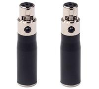 Giwnhvx 2X XLR Mini 3 Pin Male to 4 Pin Female Audio Adapter Plug Connector Hi-Fi Signal Converter Adapter for Mic Speaker