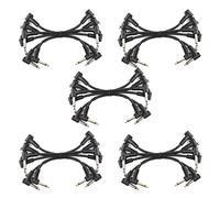 Giwnhvx 30 x Electric Guitar Cables 6 Inch 1/4 Right Angle Effect Pedal Patch Cord Black