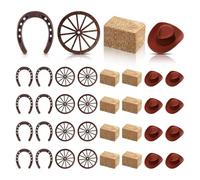 Giwnhvx 32 Pieces Western Decorations for Cowboy Vintage Western Horseshoe RaceDerby Supplies