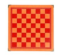 Giwnhvx 33CM Leather Chessboard Design Portable Board Game Accessory Metal Corner Guards Orange