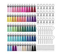 Giwnhvx 360Pcs Button Key Chain Key Ring Set DIY Handmade Key Hoisting Making Tassel Jewelry Accessories Claw Nail Split Ring