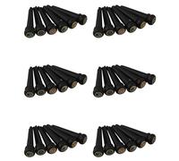Giwnhvx 36Pcs Black Ebony Shell Guitar Bridge Bone Pins Set with Green Abalone Dot for Acoustic Guitar Accessories