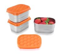 Giwnhvx 3Piece Snack Containers for Kids Lunch Containers for Kids Easy Open Leak Proof Small Food Containers with Silicone Lids Lunch Box