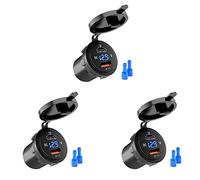 Giwnhvx 3X 18W Quick Charge 3.0 USB Car Charger 48W Type-C PD Fast Charge Socket Outlet Adapter for Car, Boat, RV, Motorcycle