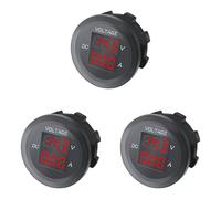 Giwnhvx 3X Car LED Digital Voltmeter DC 12V/24V LED Dual Voltmeter Ammeter Voltage Gauge for Car Boat Universal Waterproof Red