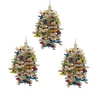 Giwnhvx 3X Large Parrot Chewing Toy - Bird Parrot Blocks Knots Tearing Toy Bird Cage Bite Toy for African Grey Macaws Cockatoos
