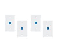 Giwnhvx 4-Pack 1 Port Ethernet Wall Plate, RJ45 Cat6 Female to Female Jack Inline Coupler Face Plates, 1-Port