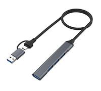 Giwnhvx 4 USB 2.0/USB 3.0 HUB Docking Adapter 5Gbps High Speed Transmission Multi-Port USB Splitter Expander Parts for PC Computer