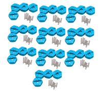 Giwnhvx 40X Aluminum Alloy 12mm Combiner Wheel Hub Hex Adapter Upgrades for 144001 1/14 RC Car Spare Parts,Blue