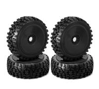 Giwnhvx 4PCS 1/8 RC Wheel Tire Rubber 120MM 112MM Tire 17mm Hub Hex for 1/8 RC Car on Road Off-Road Parts Accessories, Black