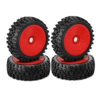 Giwnhvx 4PCS 1/8 RC Wheel Tire Rubber 120MM 112MM Tire 17mm Hub Hex for 1/8 RC Car on Road Off-Road Replacement Parts Accessories, Red