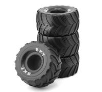 Giwnhvx 4Pcs 100mm 1/10 Tires Wheel 12mm Hex for 1/18 Mini RC Car Upgrade Replacement Accessories, Black