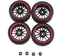 Giwnhvx 4Pcs 12mm Hex Wheel Rims & OD 2.59Inch Rubber Tires for RC 1/10 On-Road Touring Car Parts Accessories F